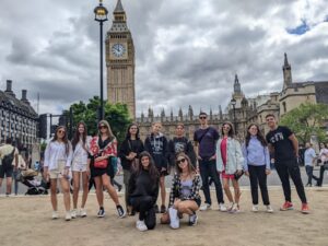 Group of students in London